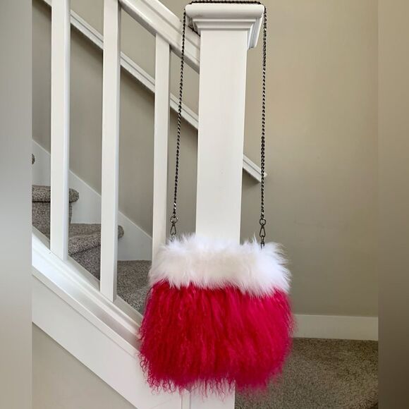 Handmade Genuine Mongolian Lamb Fur Shoulder Bag/Crossbody - Picture 3 of 14